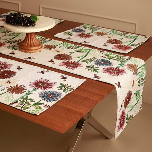 Aurora Blossom Table Runner & Placemats | Set Of 7