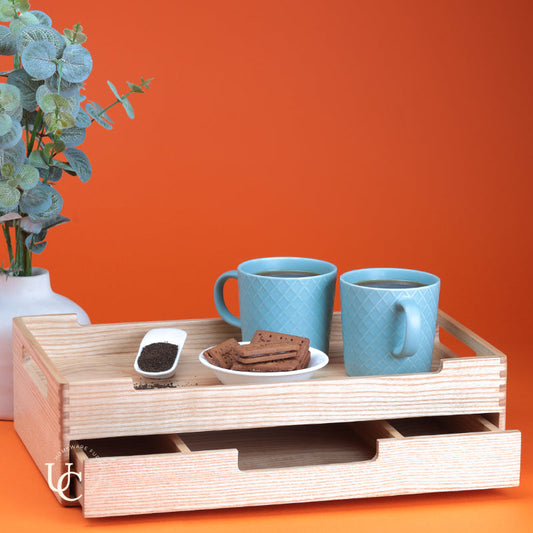 Serving Tray with Tea Bag Drawer