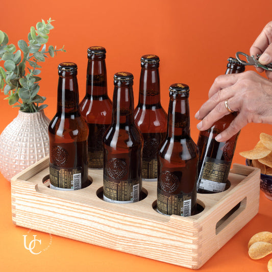Ash Wood White Beer Caddy