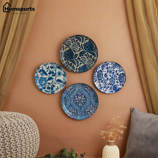 Blue Pottery Wall Art | Set of 4  | 10, 8 inches