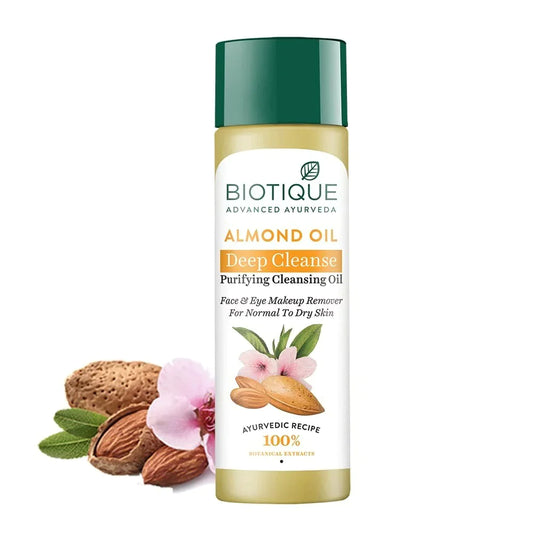 Biotique Advanced Ayurveda Bio Almond Oil Soothing Face And Eye Makeup Cleanser - 120 ml