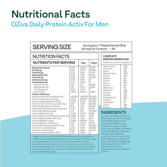 OZiva Daily Protein Activ for Men - 300 gms