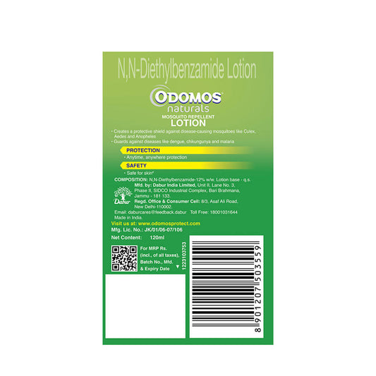 Dabur Odomos Naturals Mosquito Repellent Lotion - 120 ml