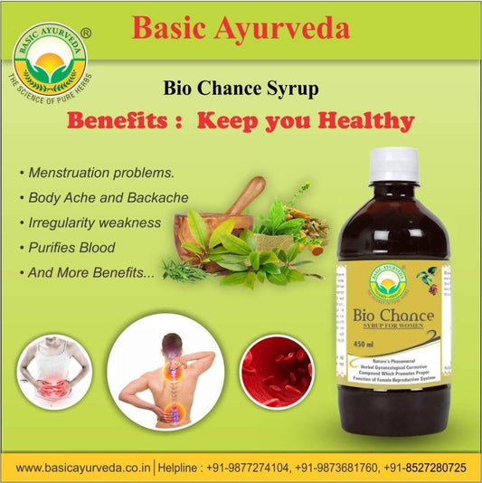 Basic Ayurveda Bio Chance Syrup – Herbal Tonic for Women's Wellness (450 ml)