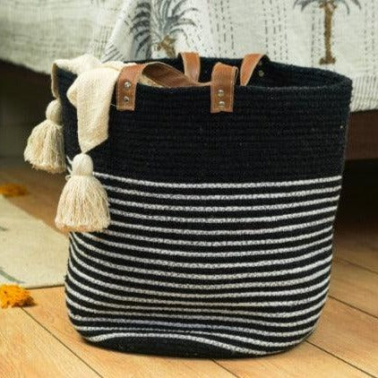 Black Cotton Storage Basket