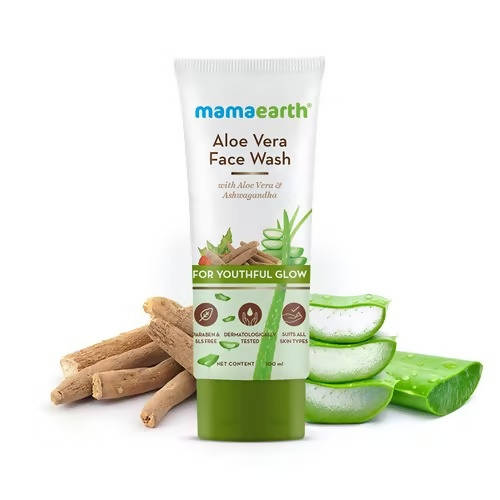 Mamaearth Aloe Vera Face Wash For Youthful Glow - 100 ml