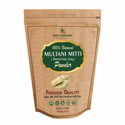Deep Ayurveda Organic Multani Mitti (Bentonite Clay) - 100 gms
