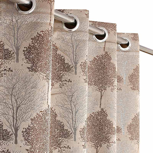 Brown Premium Polyester Curtains | Set of 2 | 6ft, 7ft