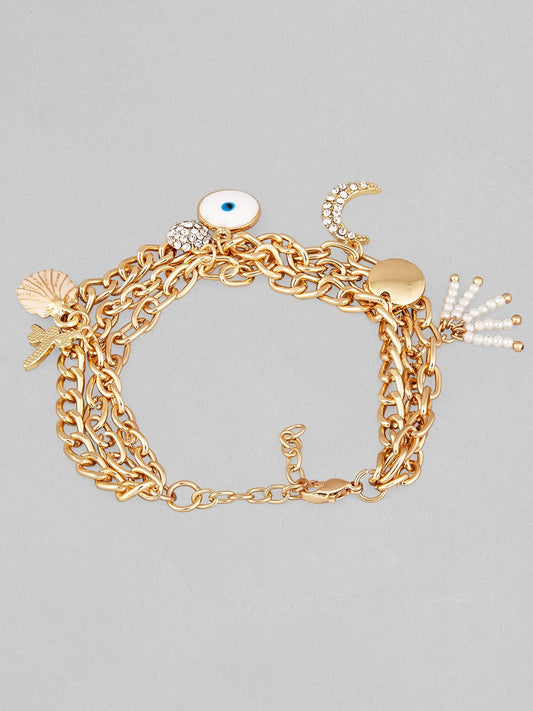 Rubans Voguish Women Gold-Toned  White Link Bracelet