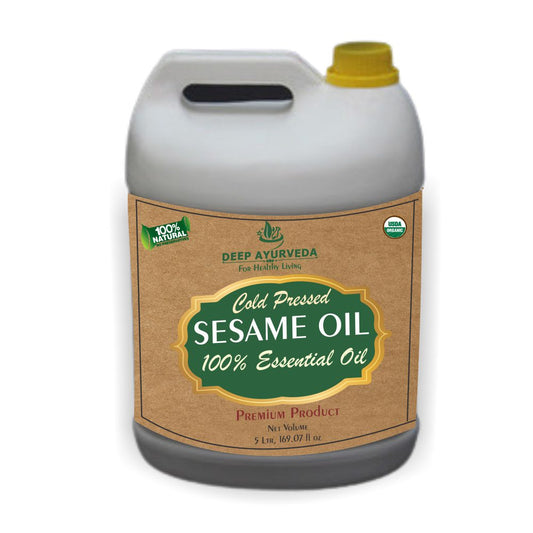Deep Ayurveda White Sesame Pure Essential Oil (Sesamum indicum) - 5 litrs