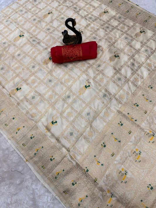Pure Soft Khadi Georgette Silk Traditional Festival Wear Sari With Blouse 11-SS