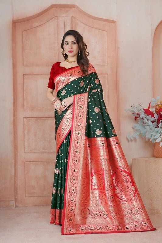 Elegant Soft Silk Weaving Saree With Banarasi Jari Work With Blouse 11-VF