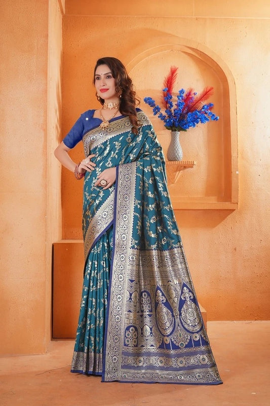 Soft Silk Weaving Saree With Banarasi Jari Work Designer With Blouse 11-VF
