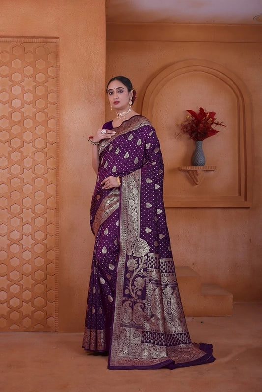 Wedding Designer Soft Silk Weaving Banarasi Sari With Blouse 11-VF
