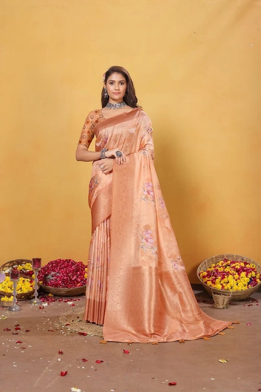 Soft Bamber Weaving Rich Pallu Traditional Wear Sari With Blouse 11-VF