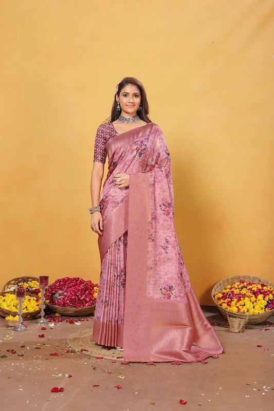 Soft Bamber Weaving Rich Pallu Traditional Wear Sari With Blouse 11-VF