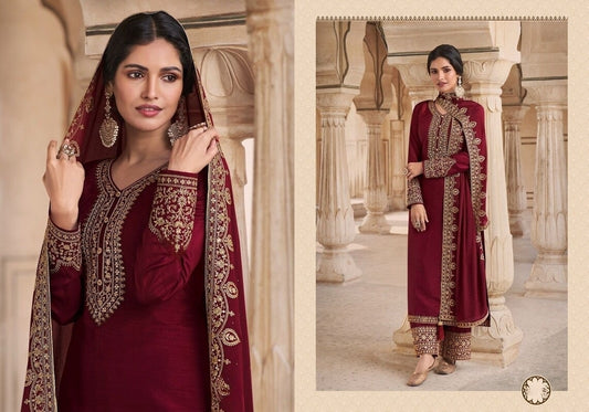 Heavy Dola Silk Embroidered Sequence Work Salwar Kameez With Dupatta