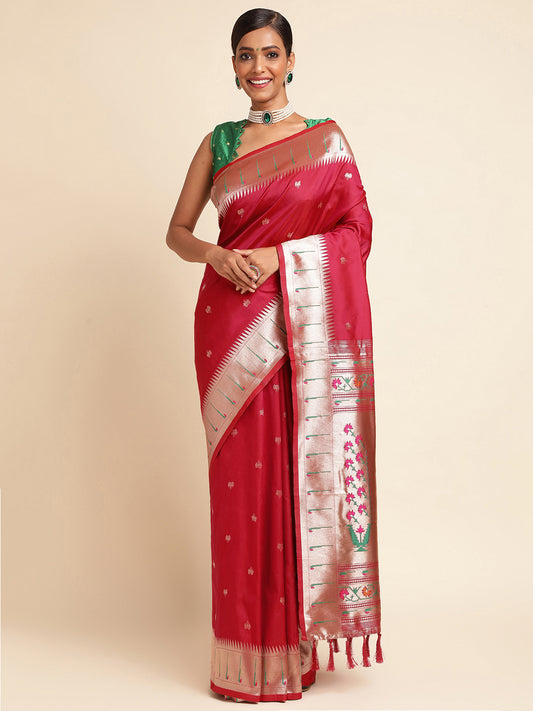 Pink Pure Soft Kanchivram Pethani Silk Saree