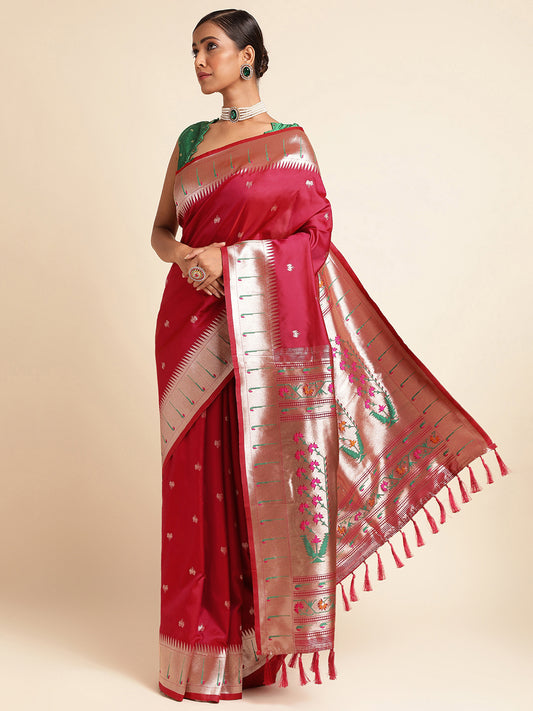 Pink Pure Soft Kanchivram Pethani Silk Saree