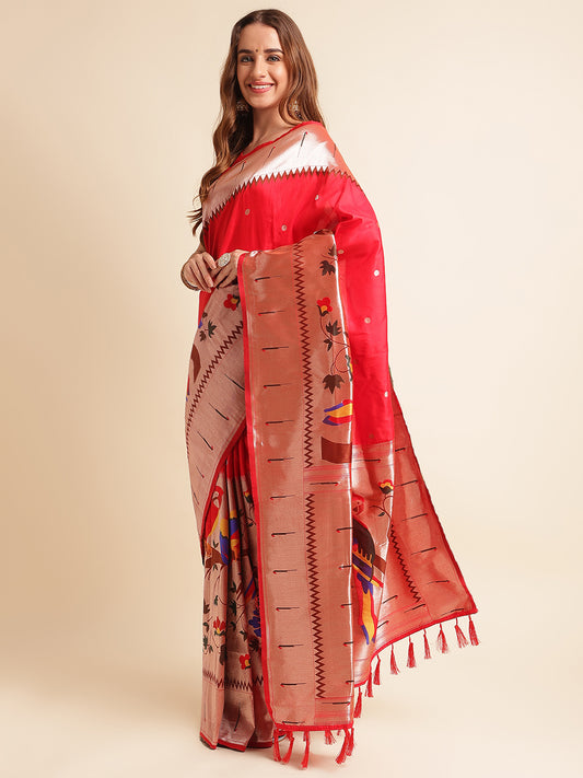 Pure Soft Kanchivram Paithani Silk Saree For Women's