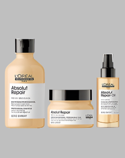 L'Oreal Professionnel Absolut Repair Shampoo,Hair Mask, Hair Serum  Combo