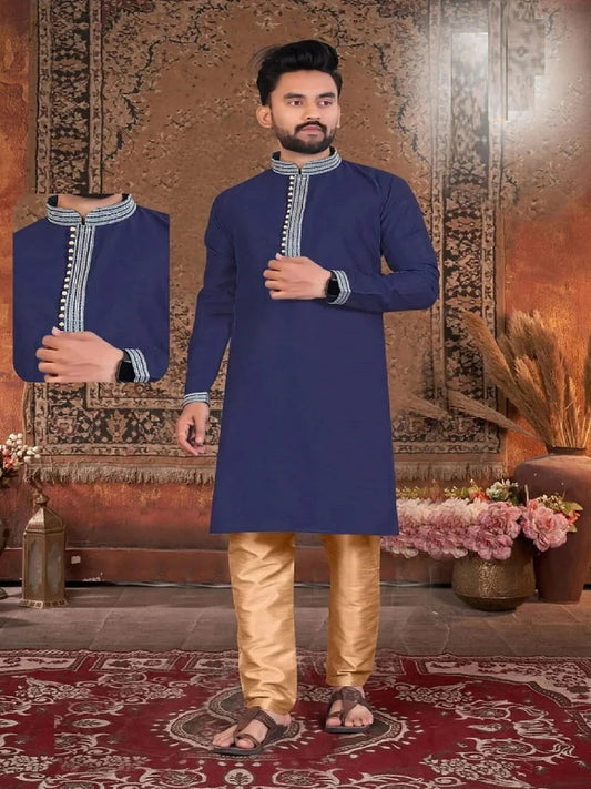 Men's Wedding Wear Heavy Silk Kurta With Pajama 16-SS7