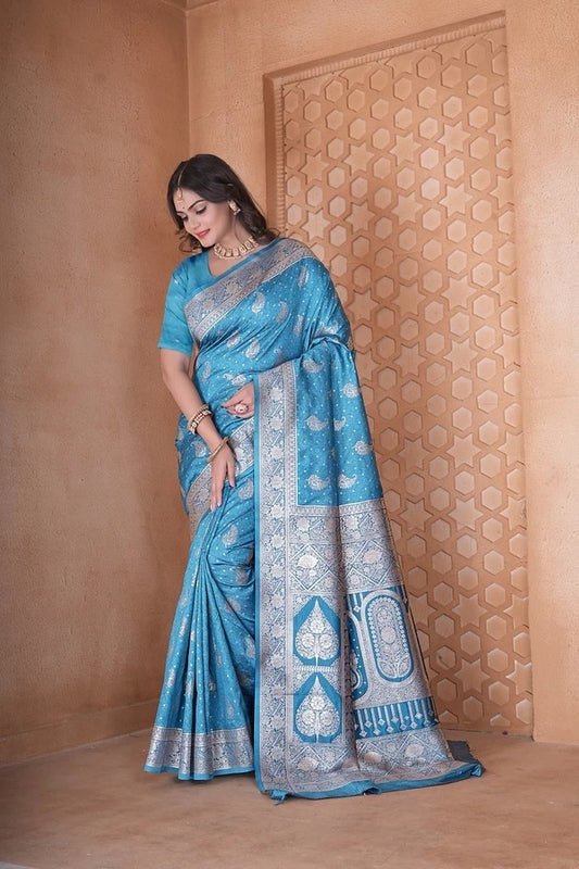 Soft Silk Saree Weaving Banarasi Traditional Wear Sari With Blouse 11-VF