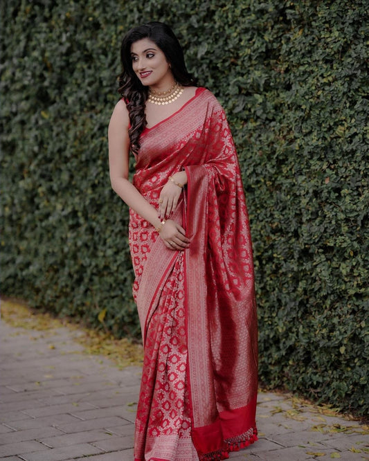 Soft Silk With Golden Zari Work Saree