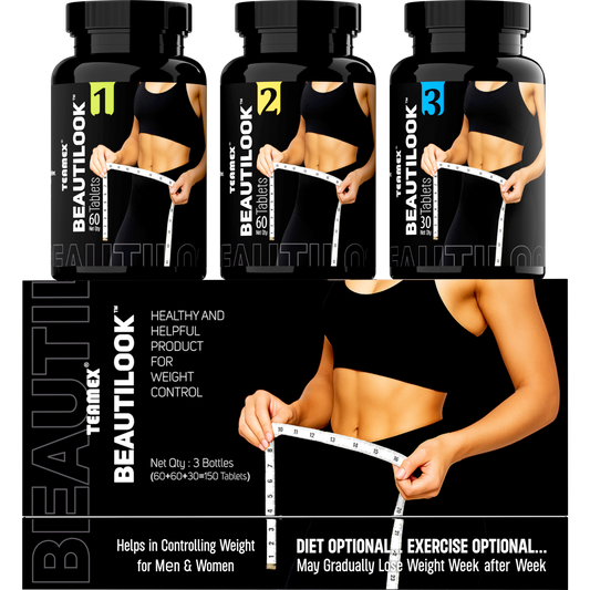 Teamex Beautilook Weight Control Tablets – 3 Bottle Combo (150 Tablets) for Men & Women | Healthy Weight Management Support