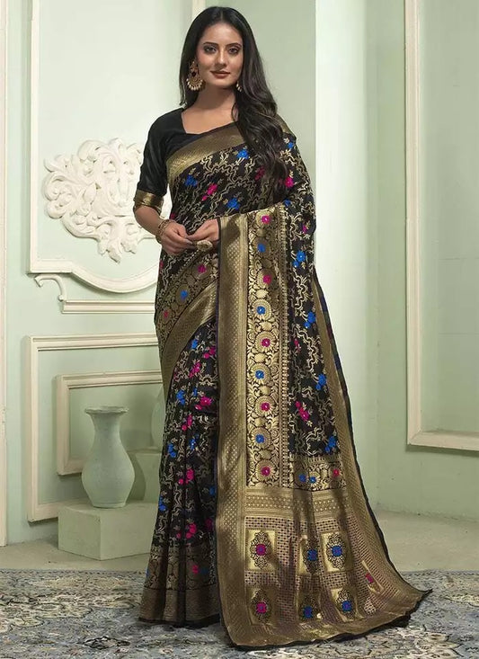 Banarasi Soft Silk Saree With Unstitched Blouse