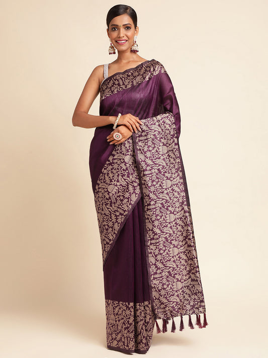 Rich Pallu Row Silk Weaving Work Saree