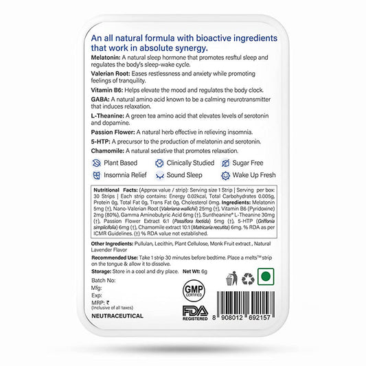 Wellbeing Nutrition Melts Restful Sleep - 30 strips