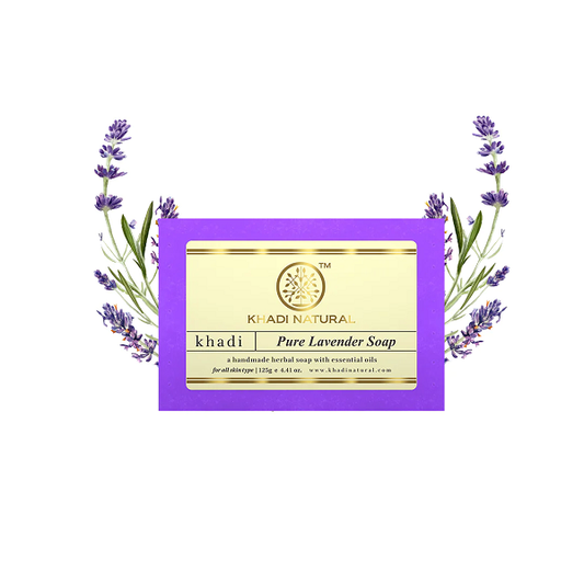 Khadi Natural Lavender Soap Herbal Bathing Soap for Healthy Skin Natural Soap with Essential Oils Soap for Soft Skin Suitable for All Skin Types