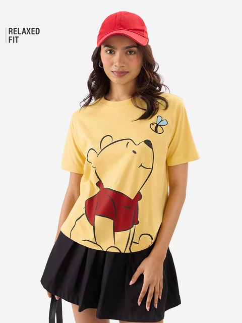 Winnie The Pooh Chasing Bees Women Relaxed Fit T-Shirts