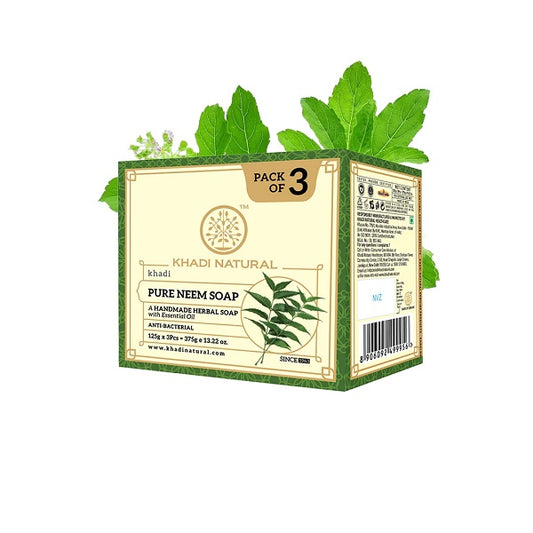 Khadi Natural Pure Neem Soap, 125g (Pack of 3)