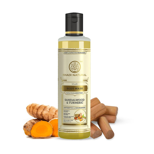 Khadi Natural Sandal & Turmeric Herbal Body Wash - 210ml