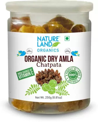 Nature Land Organics Dry Amla Candy Chatpata - 250 gm