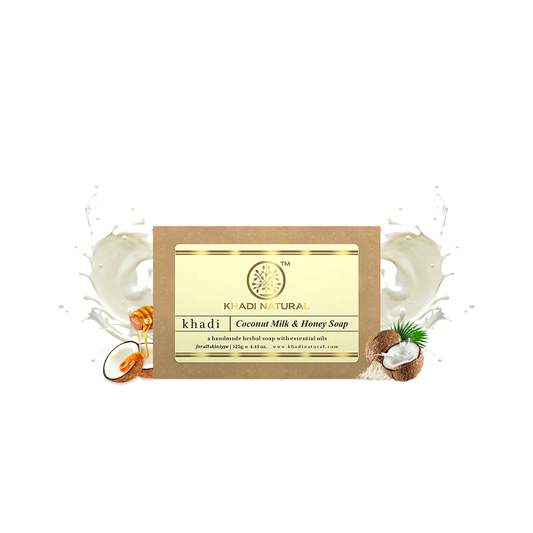 Khadi Natural Herbal Coconut Milk & Honey Soap, 125 g