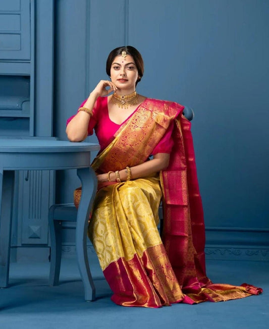 Soft Lichi Silk Jacquard Work Saree