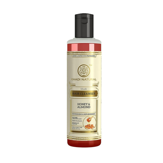 Khadi Natural Honey & Almond Hair Shampoo for Controlling Hair Fall Natural Shampoo for Healthy & Shiny Hair Suitable for All Hair Types, 210ml