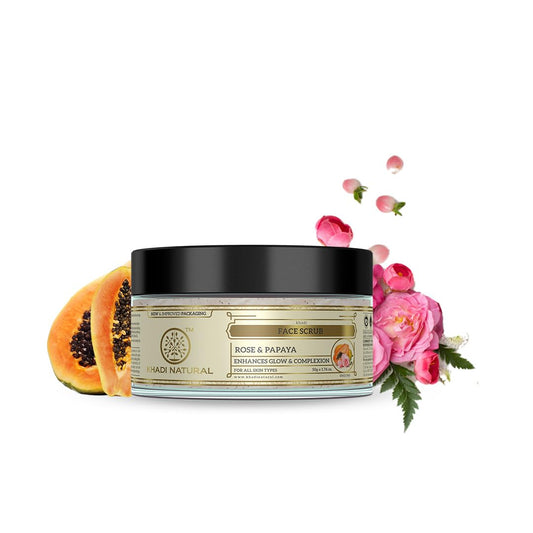 Khadi Natural Rose & Papaya Face Scrub