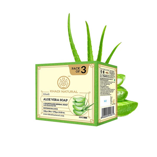 Khadi Natural Aloe Vera Soap, Pack of 3 (125gm*3) (375gm)