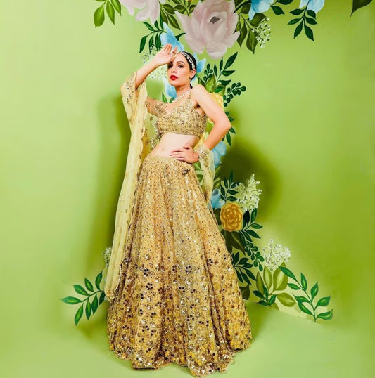 Beautiful Classic Style Indian Rangoli Silk Lehenga Choli With Dupatta