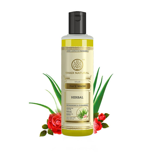 Khadi Natural Ayurvedic Herbal Face Wash Refreshing Face Wash for Every Day Use Face Wash for Controlling Excess Oil Suitable for All Skin Types 210ml