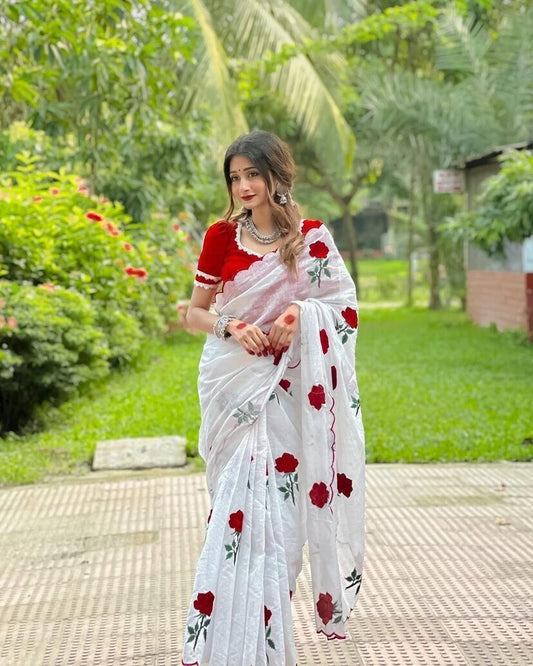 Pure Soft Chanderi Cotton Saree With Blouse