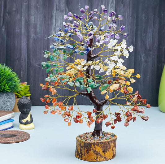 Seven Chakra Crystal Tree Good Luck Showpiece for Home Decor Items SHP-1