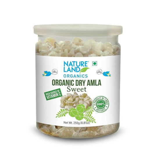 Nature Land Organics Dry Amla Candy Sweet - 250 gm