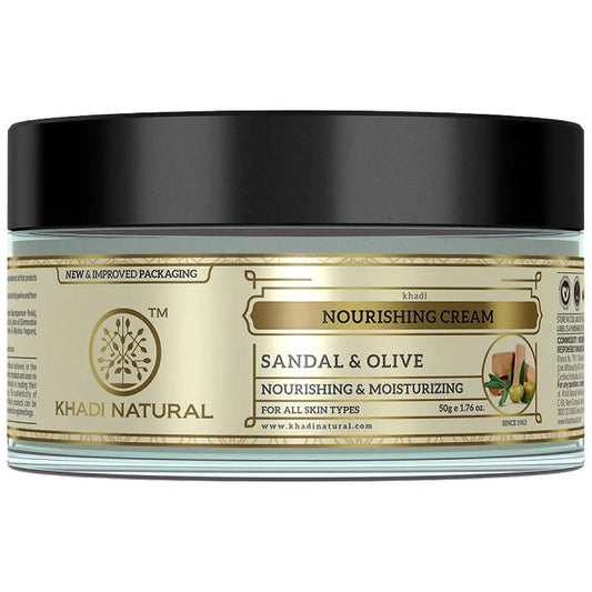 Khadi Natural Herbal Sandal & Olive Face Nourishing Cream With Shea Butter, 50 g