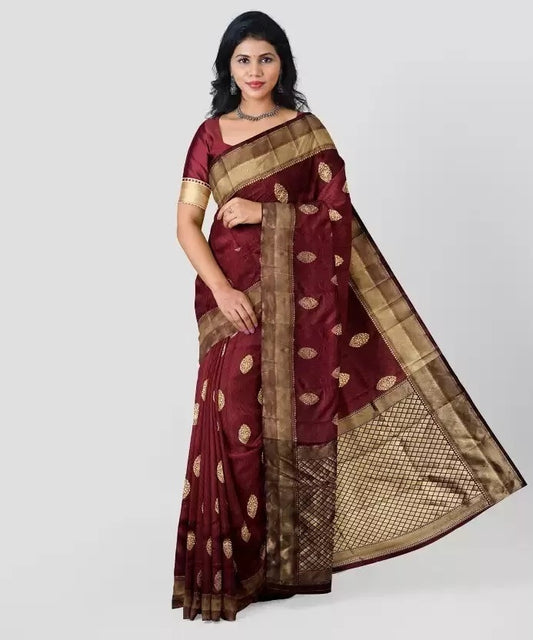 Banarasi Soft Silk Party Wear Saree & Blouse