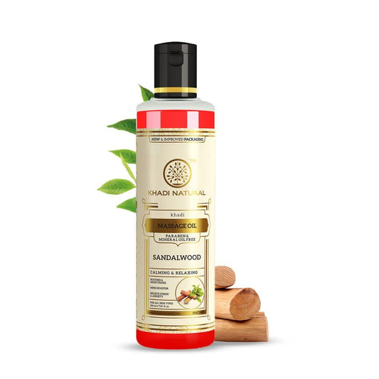 Khadi Natural Sandalwood Massage Oil- Without Mineral Oil 210Ml